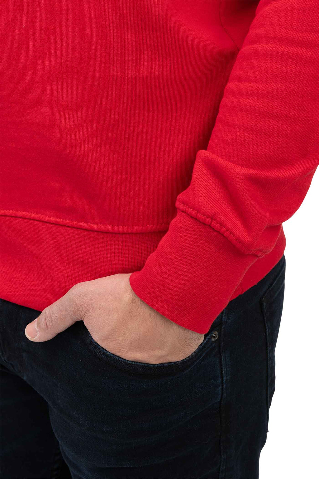 Herren Quarter Zip mit elastischer Taille und Ärmelbündchen in Rot