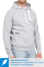 Hoodie für Männer mit Fronttasche in Grau meliert