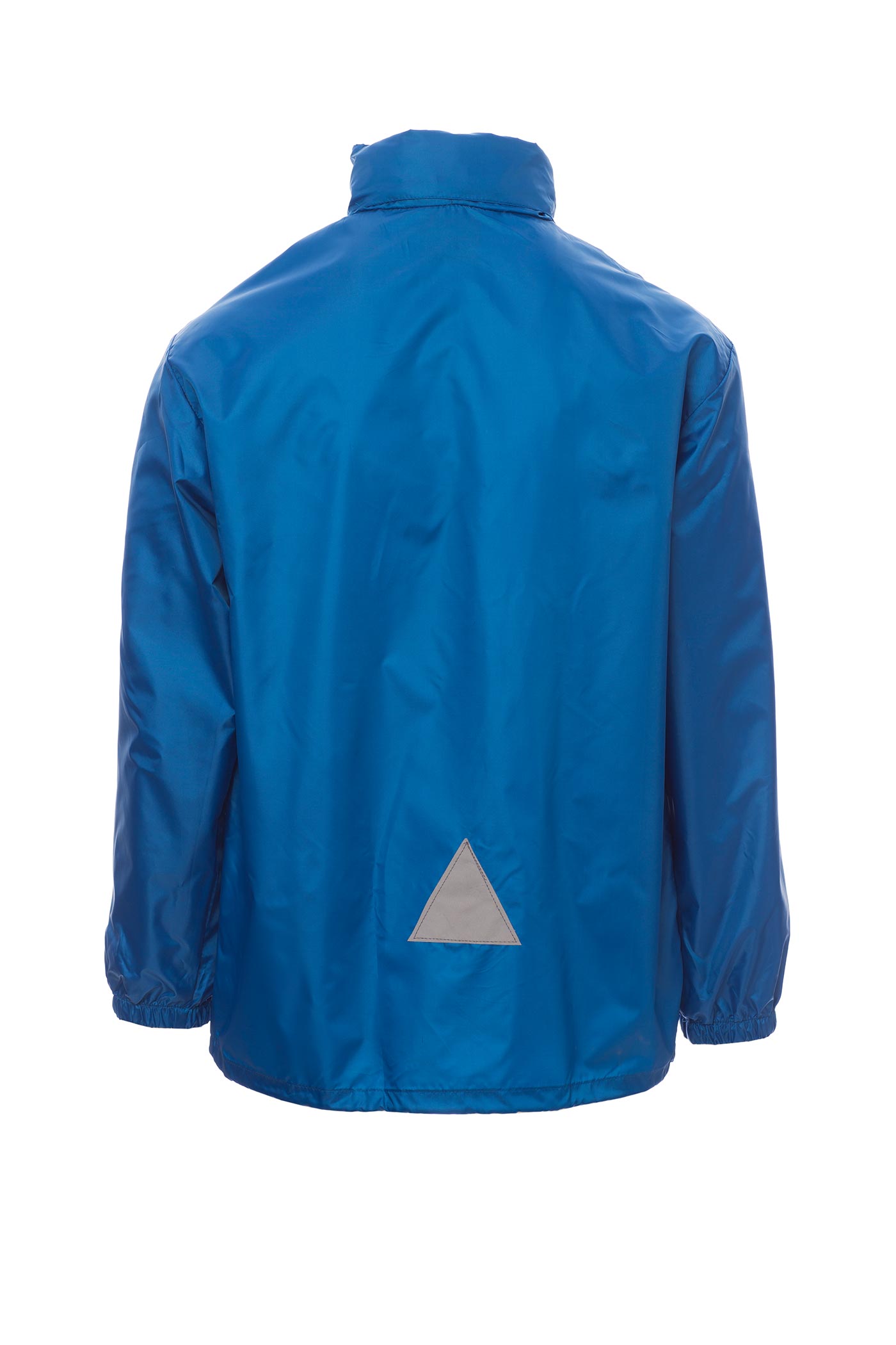 Herren Regenjacke mit einrollbarer Kapuze und reflektierendem Detail in Blau