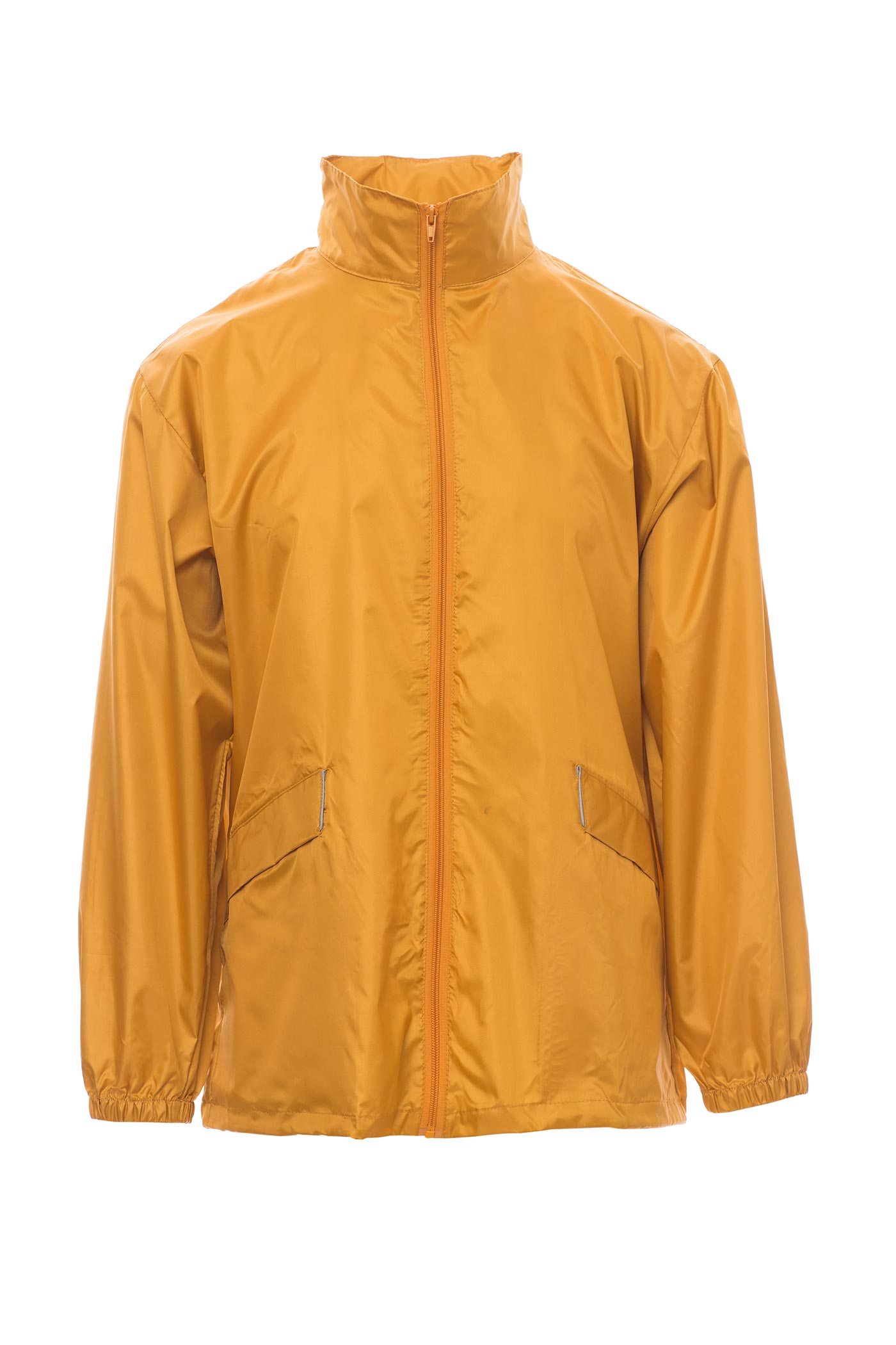 Herren Windbreaker mit Taschen und einrollbarer Kapuze in Orange