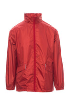 Herren Windbreaker mit Taschen und einrollbarer Kapuze in Rot