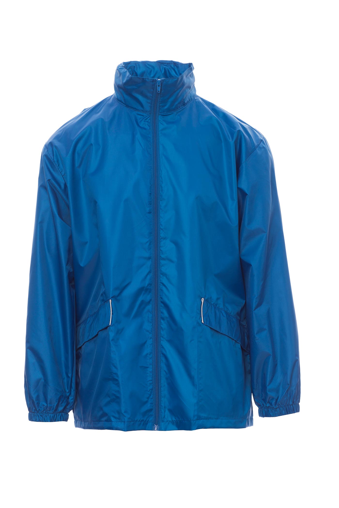 Herren Windbreaker mit Taschen und einrollbarer Kapuze in Blau