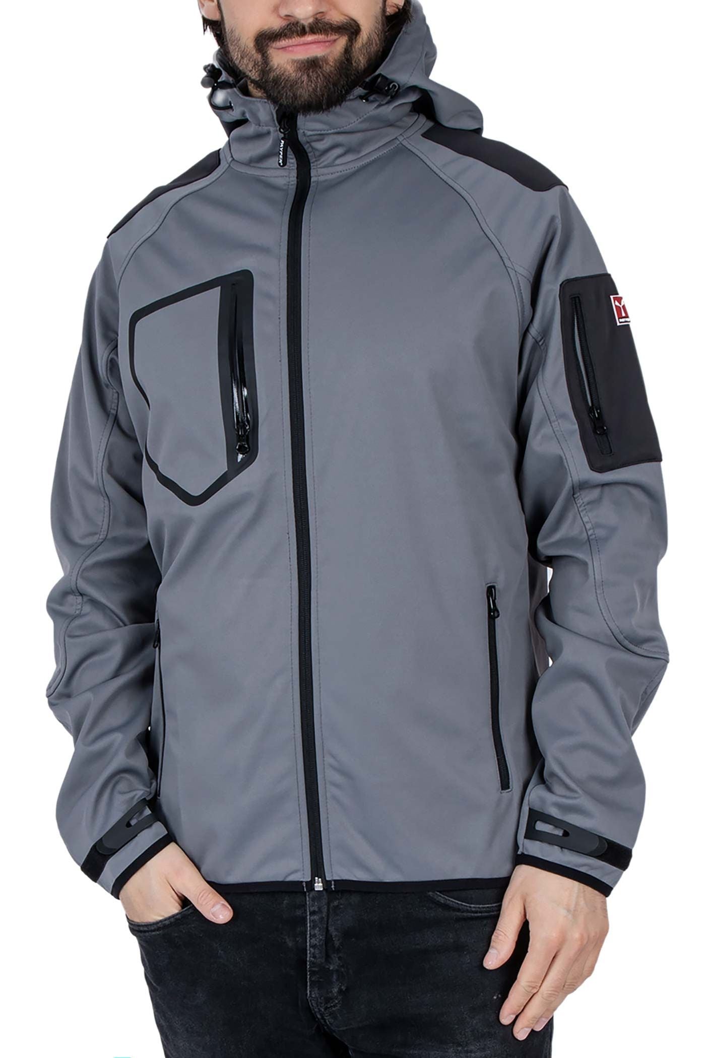 Herren Softshelljacke wasserfest in Anthrazit