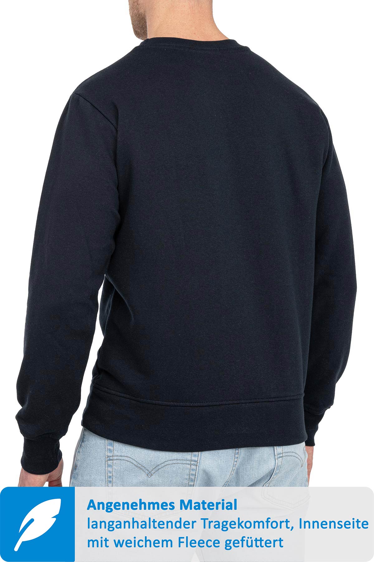 Herren Basic Sweatshirt in großen Größen in Dunkelblau
