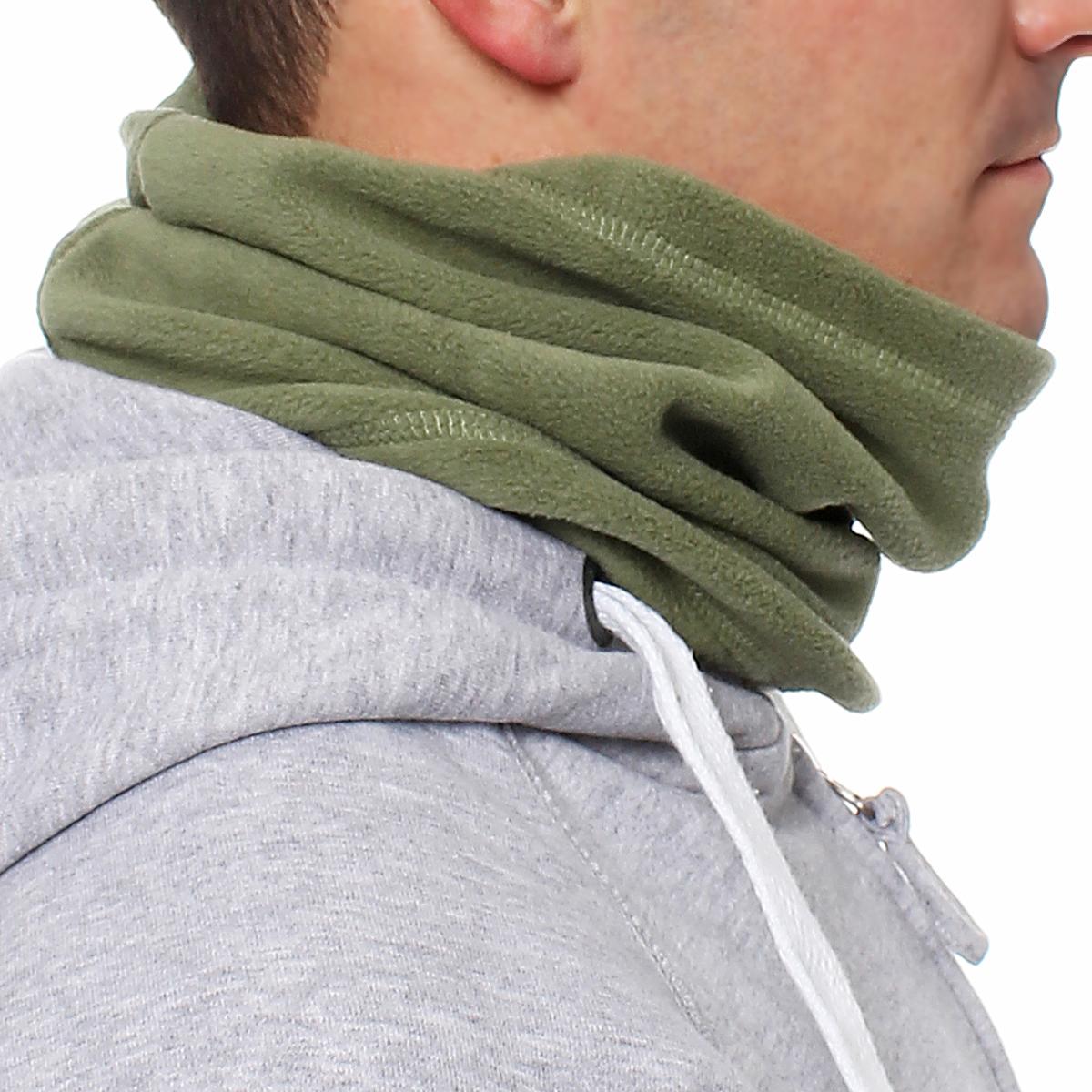 praktischer Unisex Schlauch-Schal aus Polyester in Olivgrün