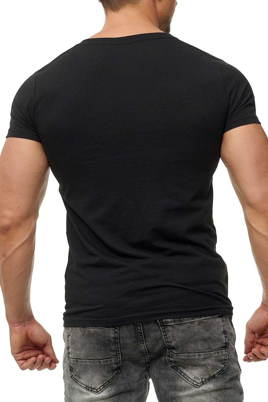 Herren V-Neck Shirt für Arbeit, Freizeit und täglichen Einsatz in Schwarz