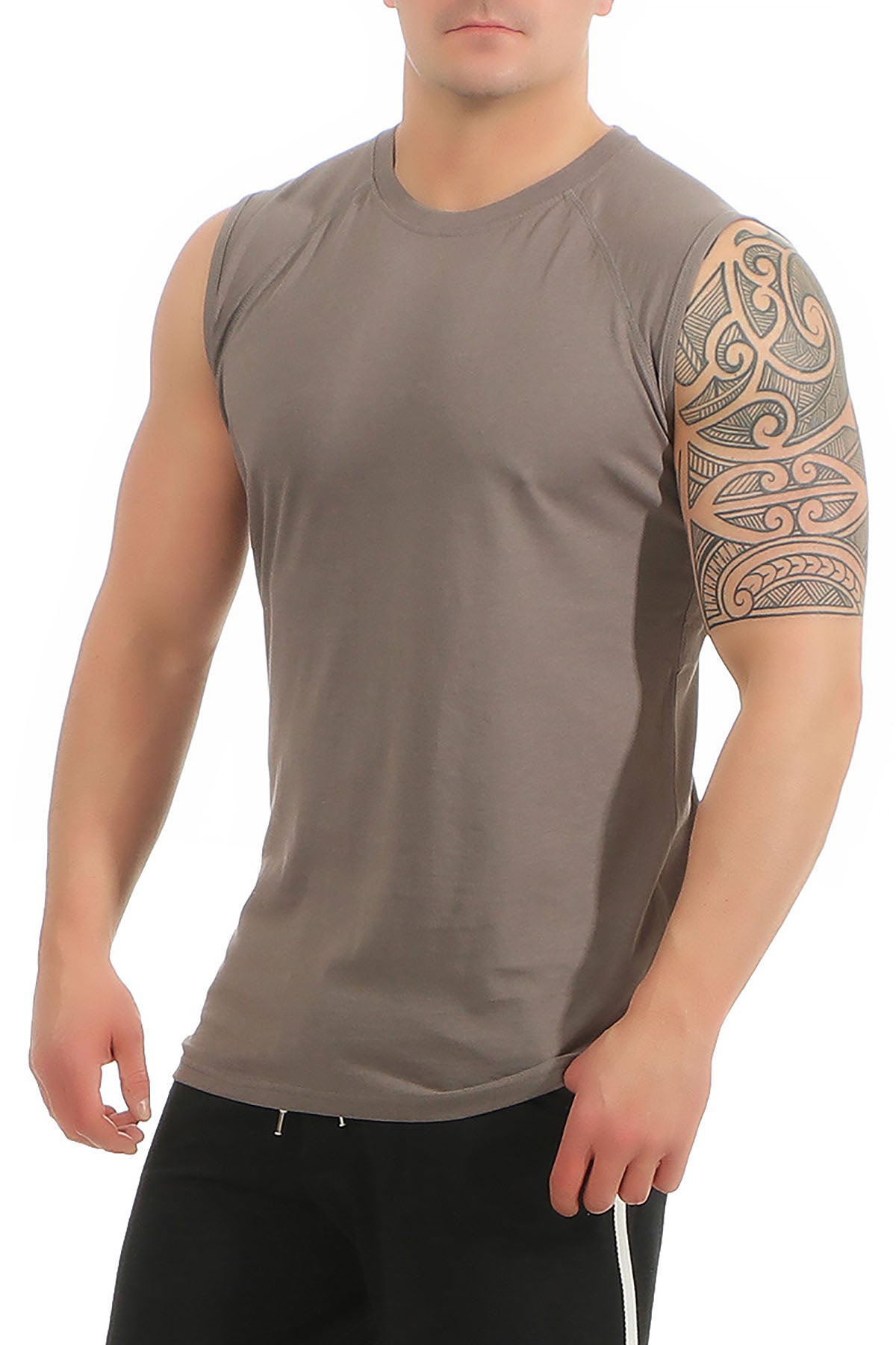 guenstiges einfarbiges Tanktop fuer Maenner in Anthrazit