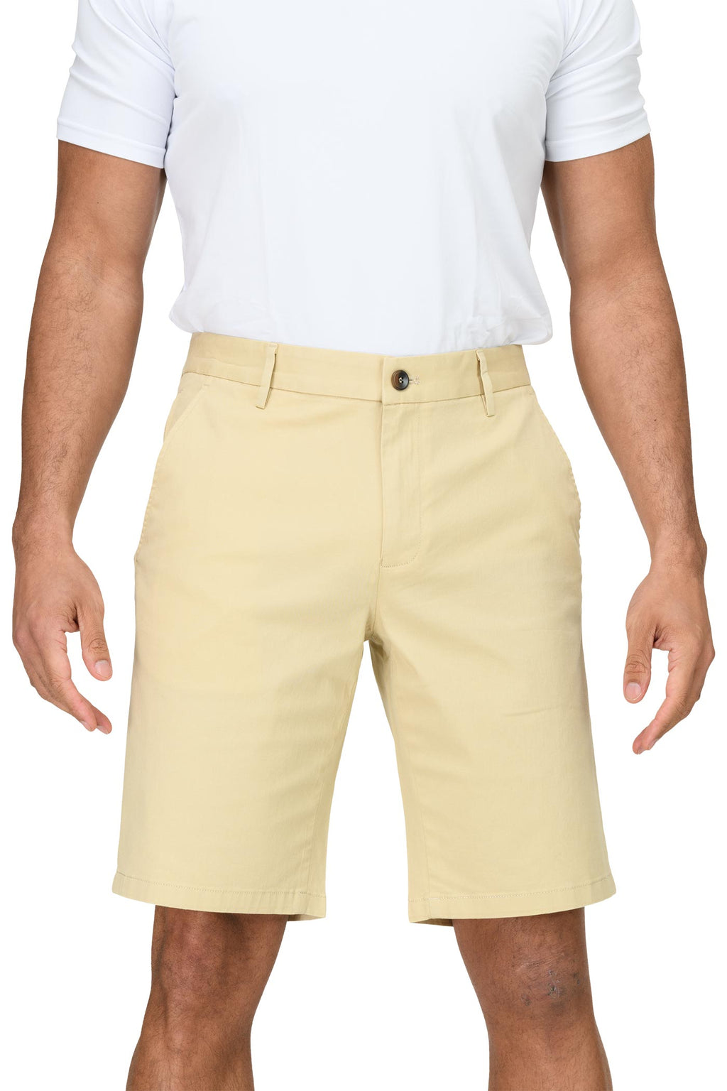 Herren Bermuda Shorts mit klassischem Schnitt in Beige