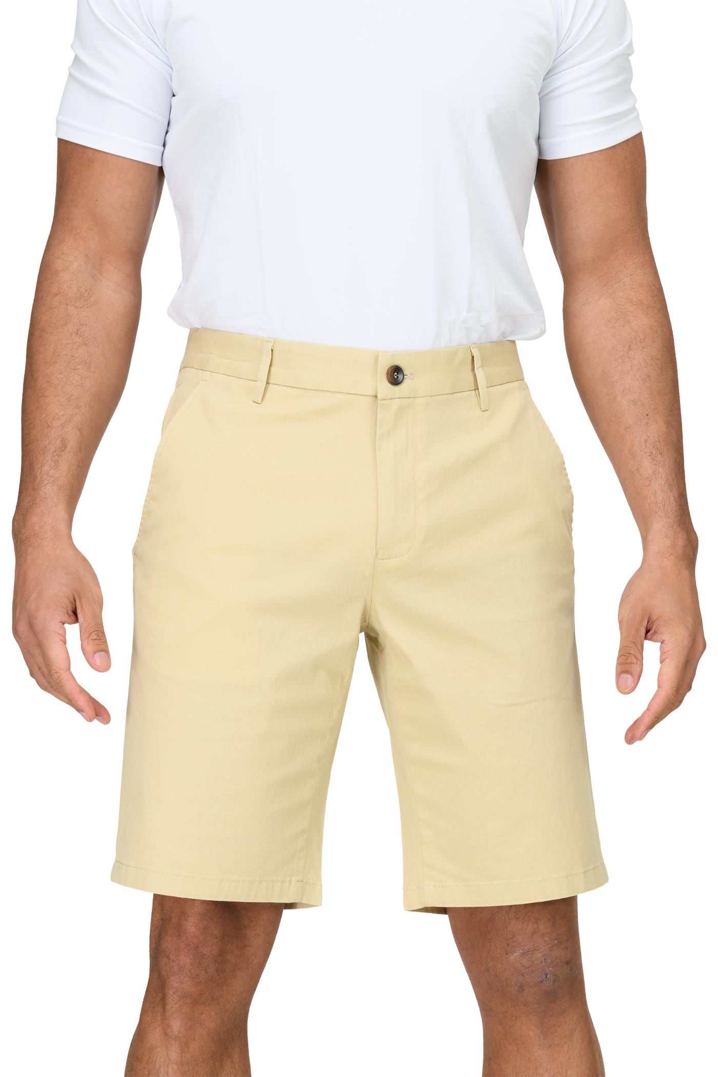 Herren Bermuda Shorts mit klassischem Schnitt in Beige