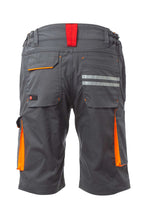 Herren Shorts mit zwei kleinen Reflexstreifen und Signalfarben in Grau