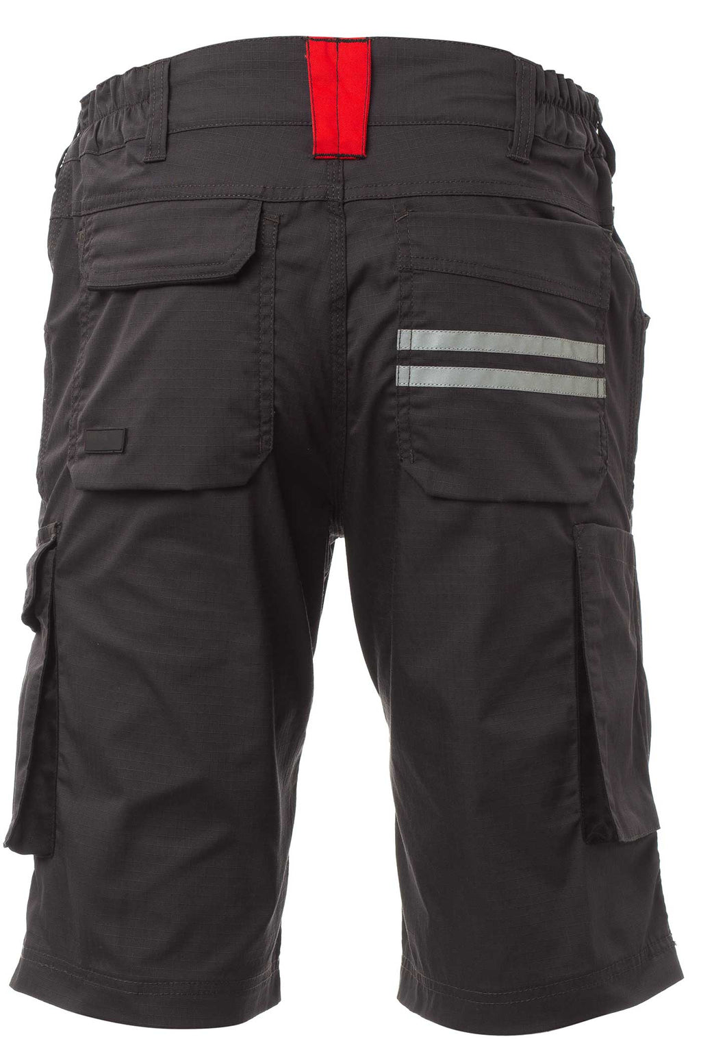 Herren Shorts mit zwei kleinen Reflexstreifen und Signalfarben in Anthrazit