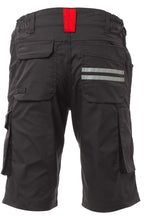 Herren Shorts mit zwei kleinen Reflexstreifen und Signalfarben in Anthrazit