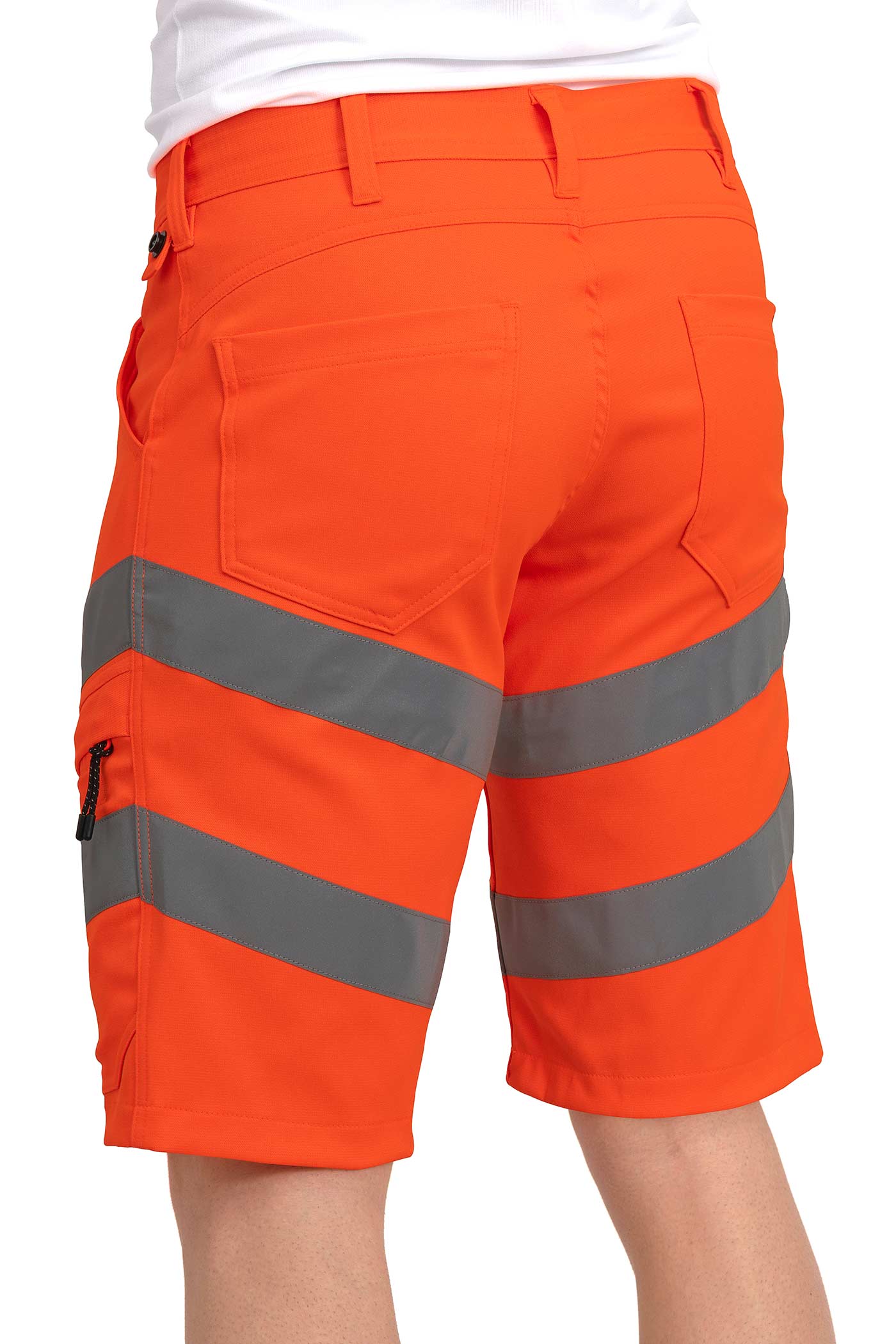 Herren Arbeitsshorts Warnschutz mit Gürtelschlaufen und funktionalen Taschen in Orange