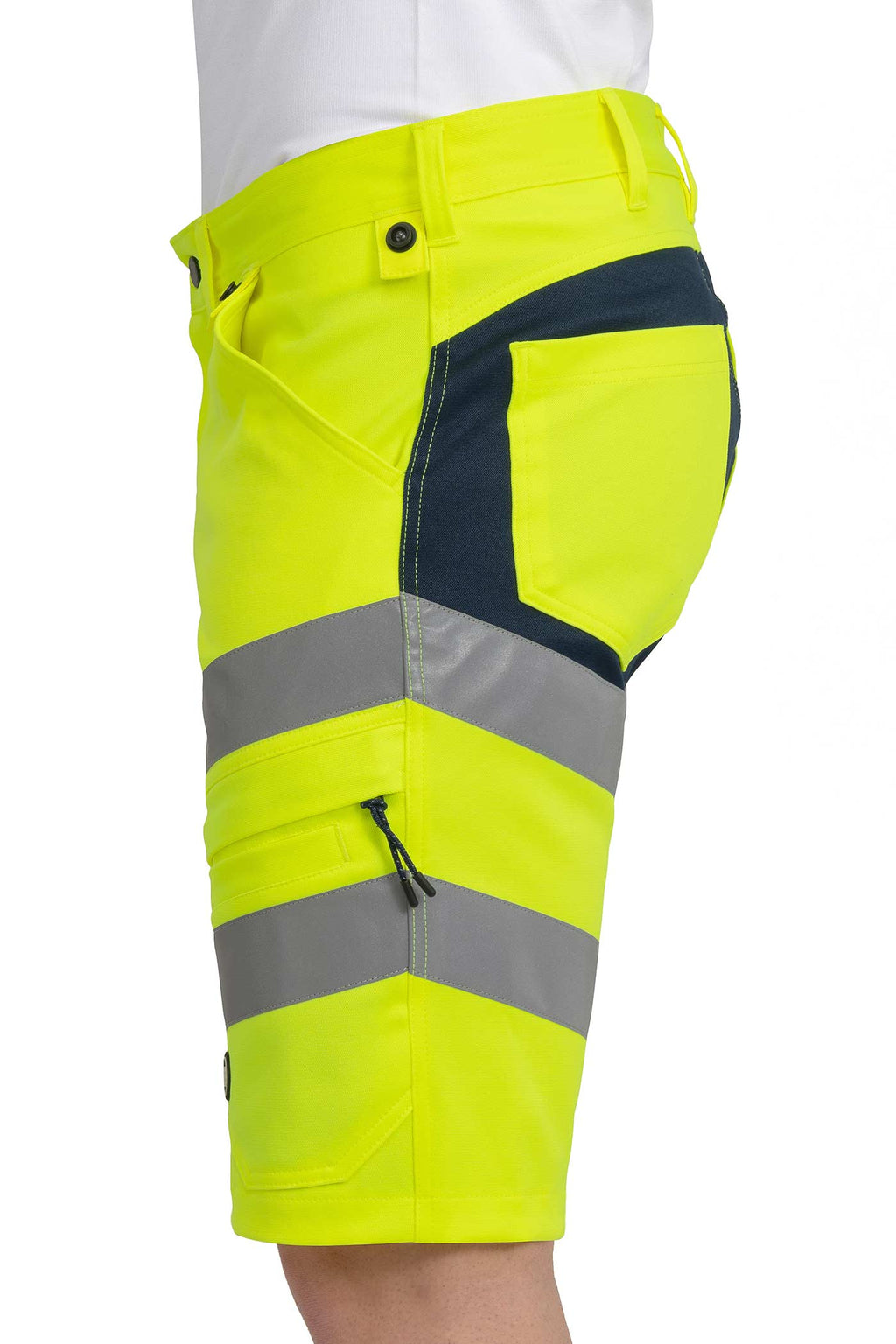 Herren Warnschutzshorts mit Seitentaschen in Gelb