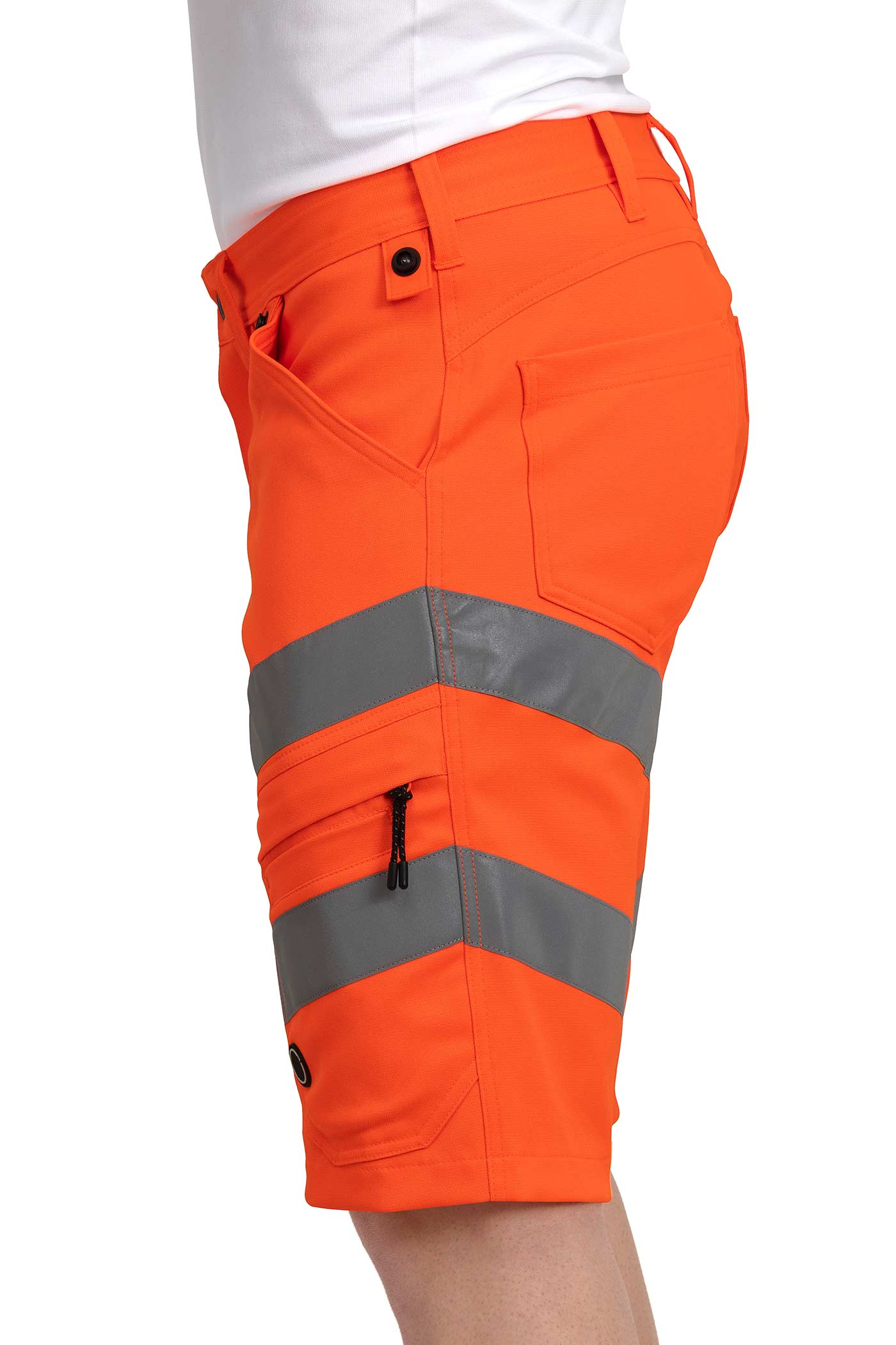 Herren Warnschutzshorts mit Seitentaschen in Orange