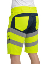 Herren Arbeitsshorts Warnschutz mit Gürtelschlaufen und funktionalen Taschen in Gelb