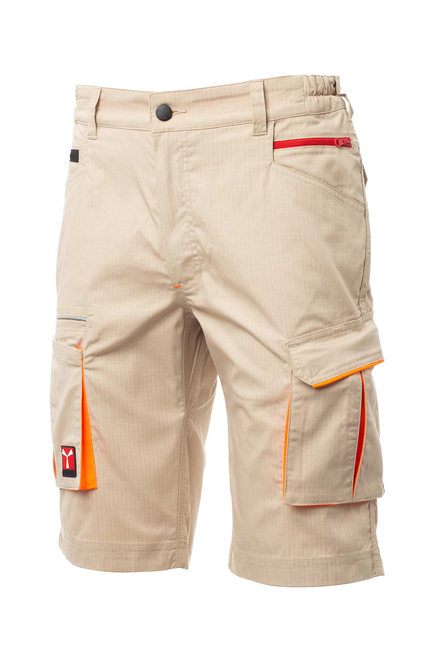 Herren kurze Arbeitshose Shorts mit multifunktionalen Taschen in Beige