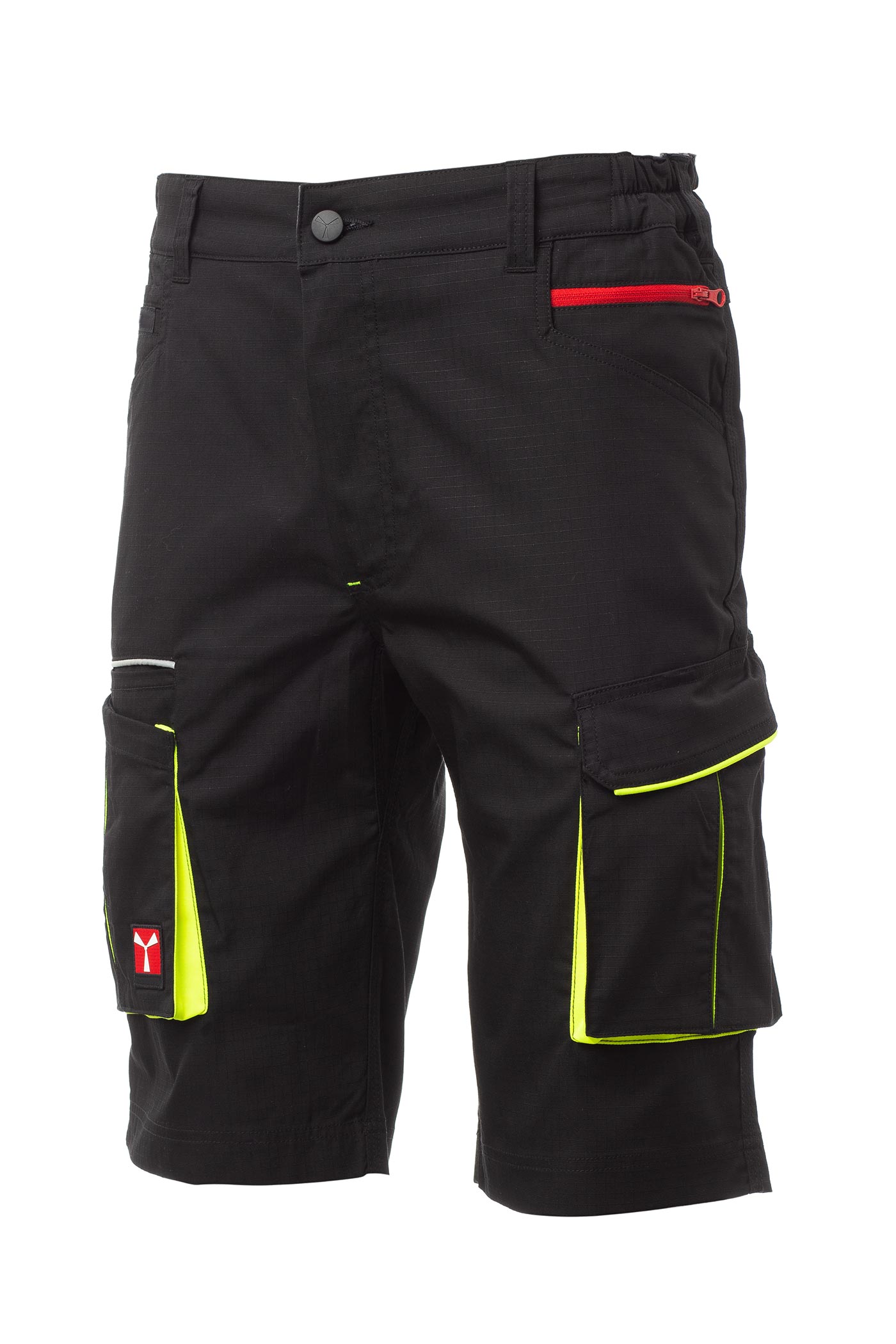 Herren kurze Arbeitshose Shorts mit multifunktionalen Taschen in Schwarz