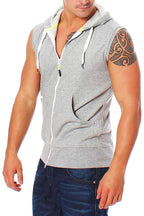 Zip-Jacke mit Kapuze ohne Ärmel