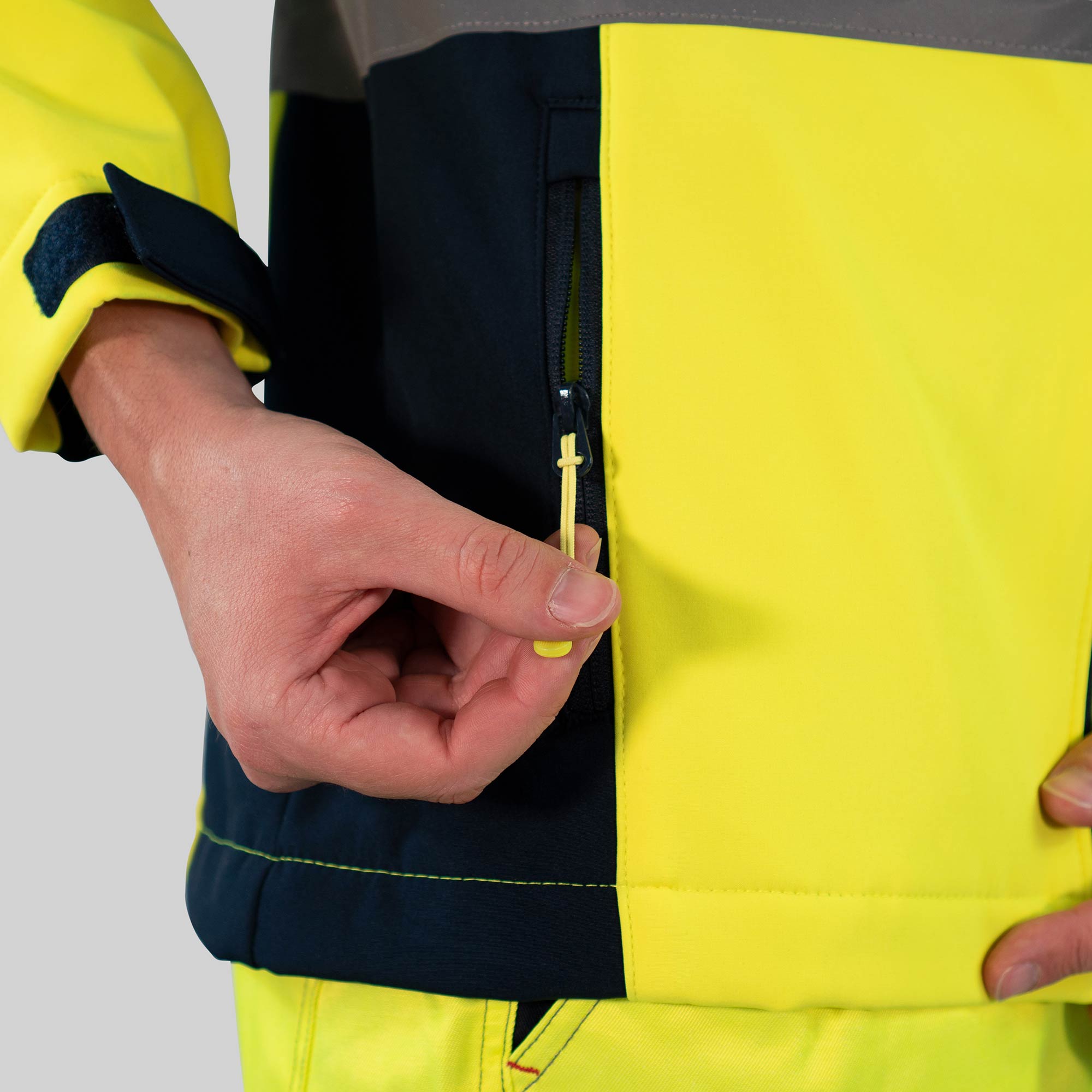 Herren Warnschutz Softshelljacke Wind- und Wasserabweisend EN ISO 20471 Klasse 2 Antares