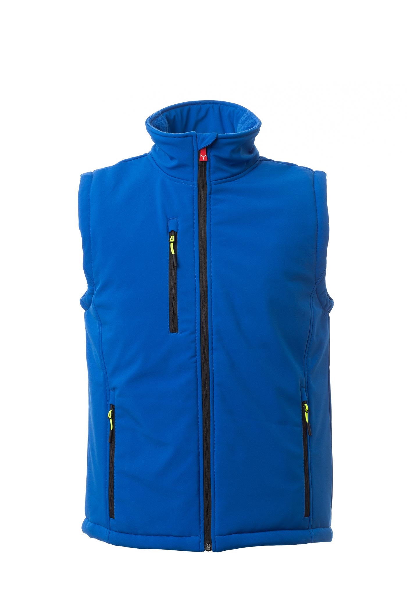 Herren Softshellweste mit Stehkragen wattiert in Blau