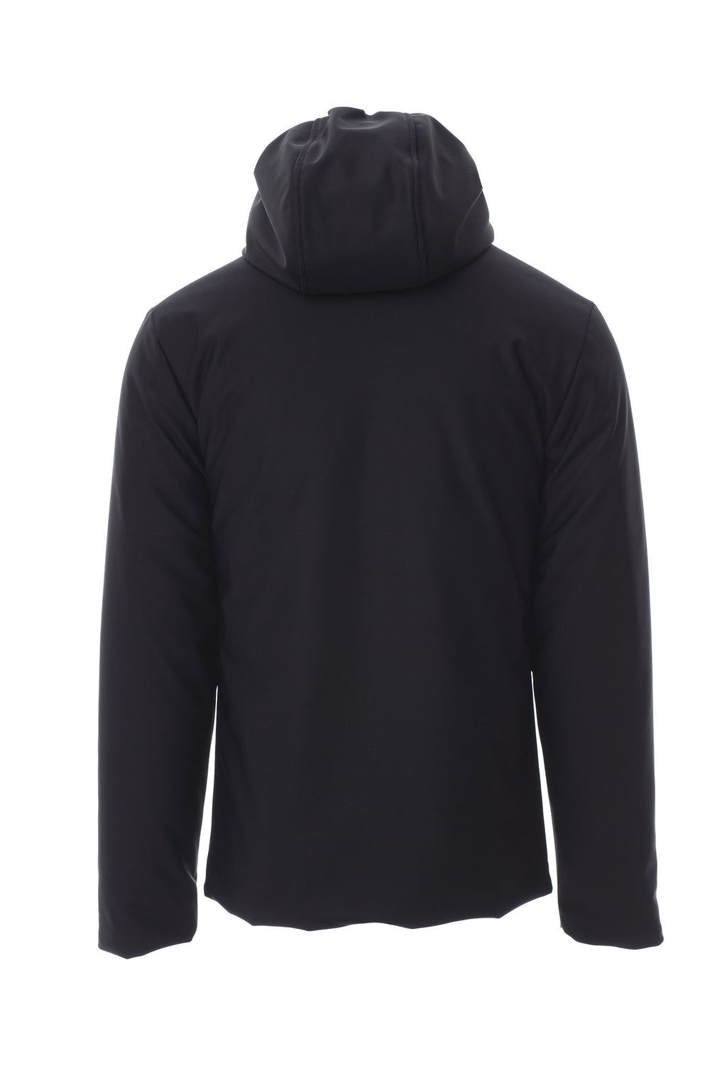 wattierte Softshelljacke für Herren mit fester Kapuze in Schwarz