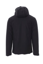 wattierte Softshelljacke für Herren mit fester Kapuze in Schwarz