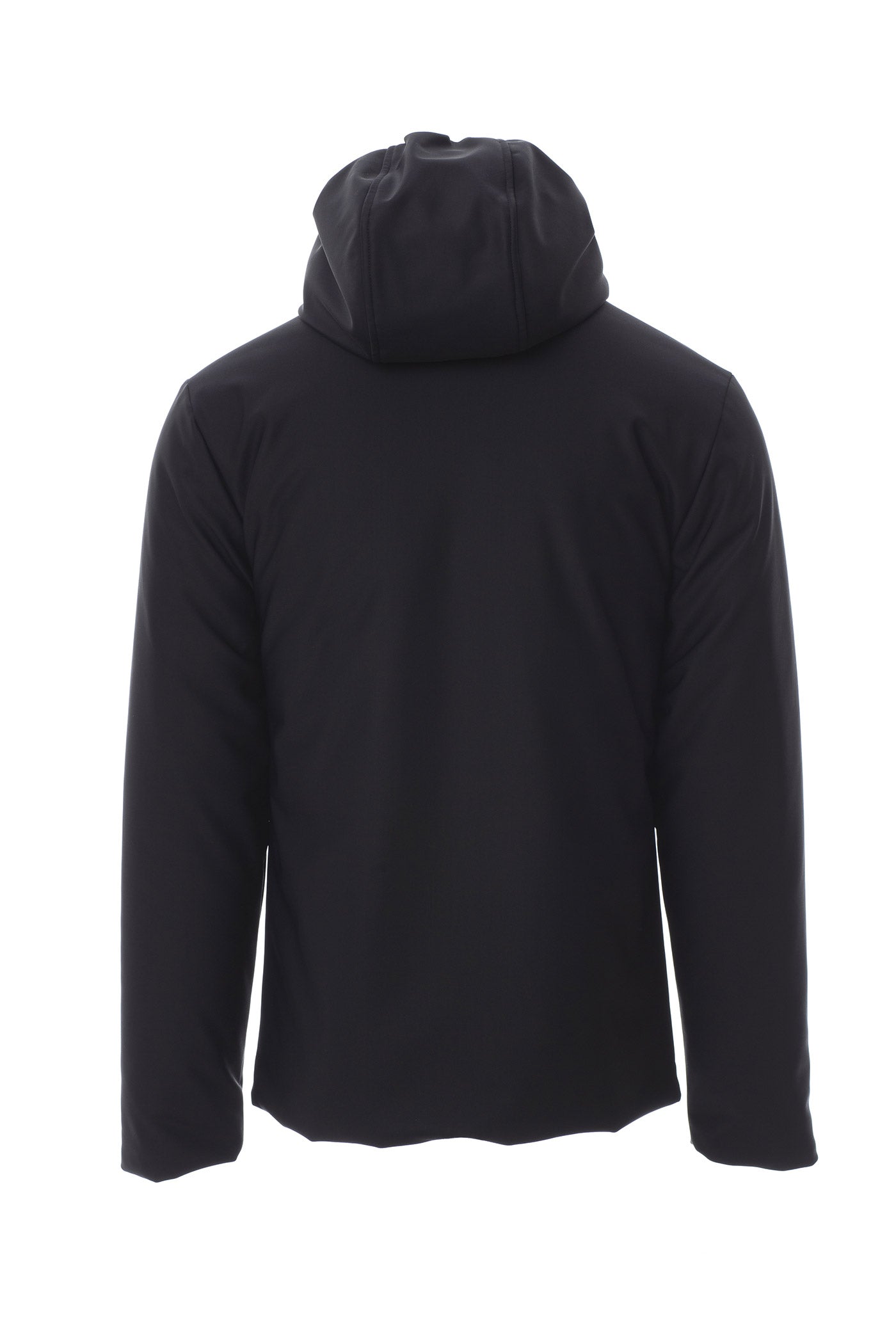 wattierte Softshelljacke für Herren mit fester Kapuze in Schwarz