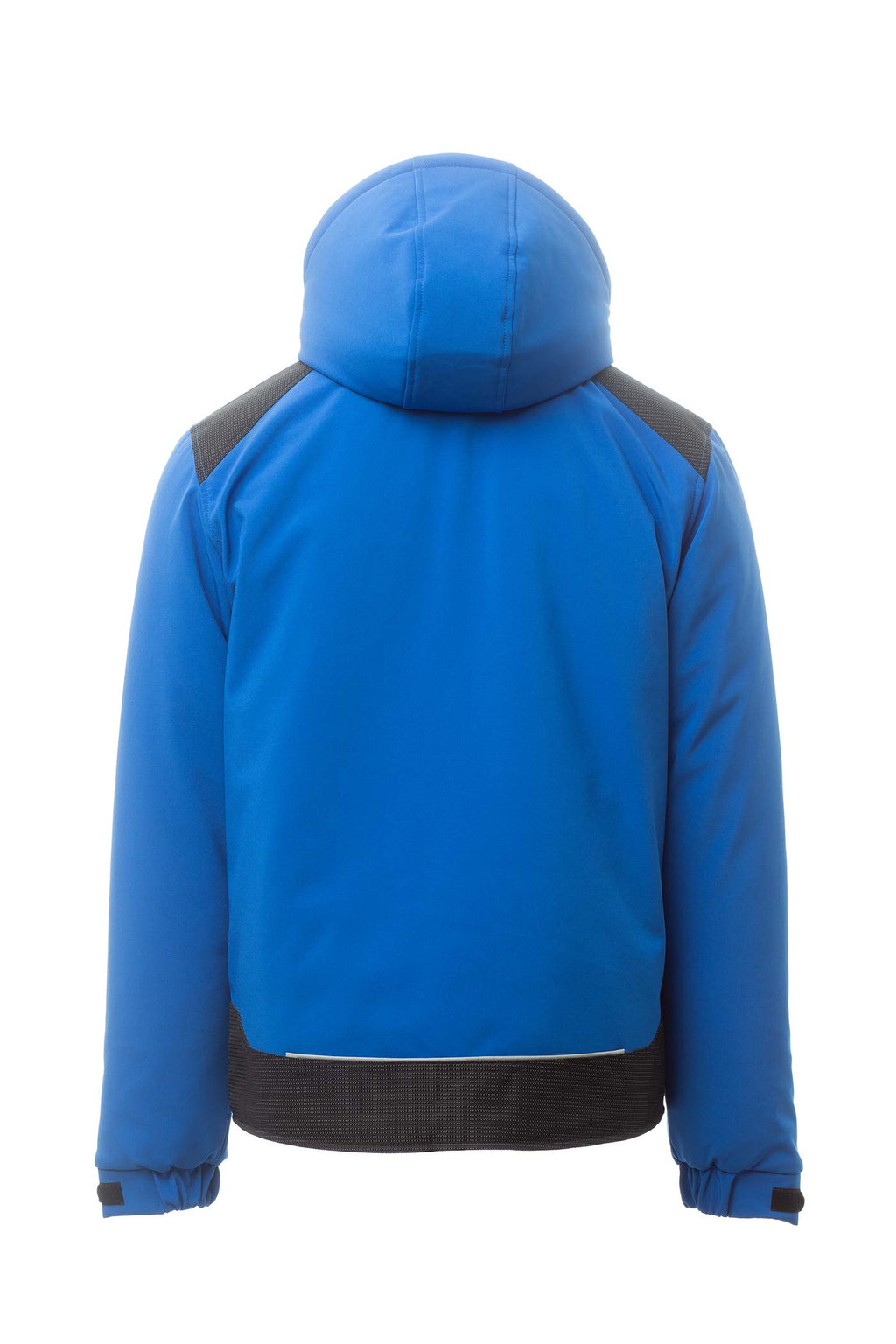 Herren Winterjacke aus Softshell mit abtrennbarer Kapuze und Stehkragen in Blau