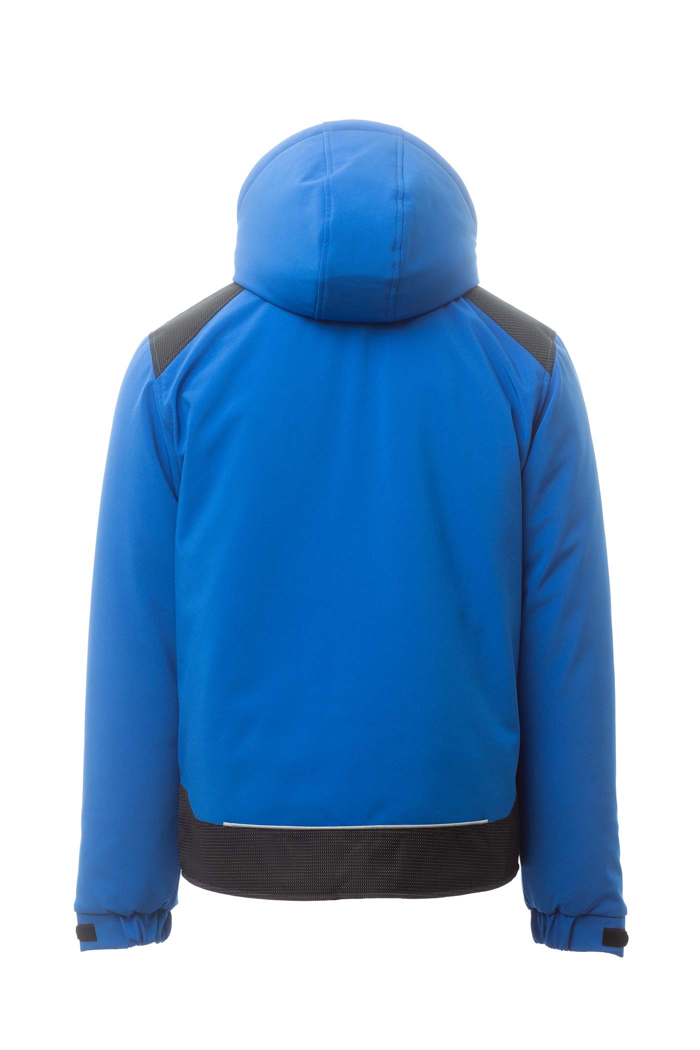 Herren Winterjacke aus Softshell mit abtrennbarer Kapuze und Stehkragen in Blau
