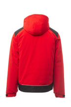 Herren Winterjacke aus Softshell mit abtrennbarer Kapuze und Stehkragen in Rot