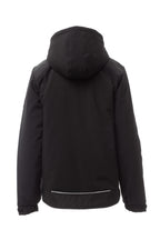 Herren Winterjacke aus Softshell mit abtrennbarer Kapuze und Stehkragen in Schwarz