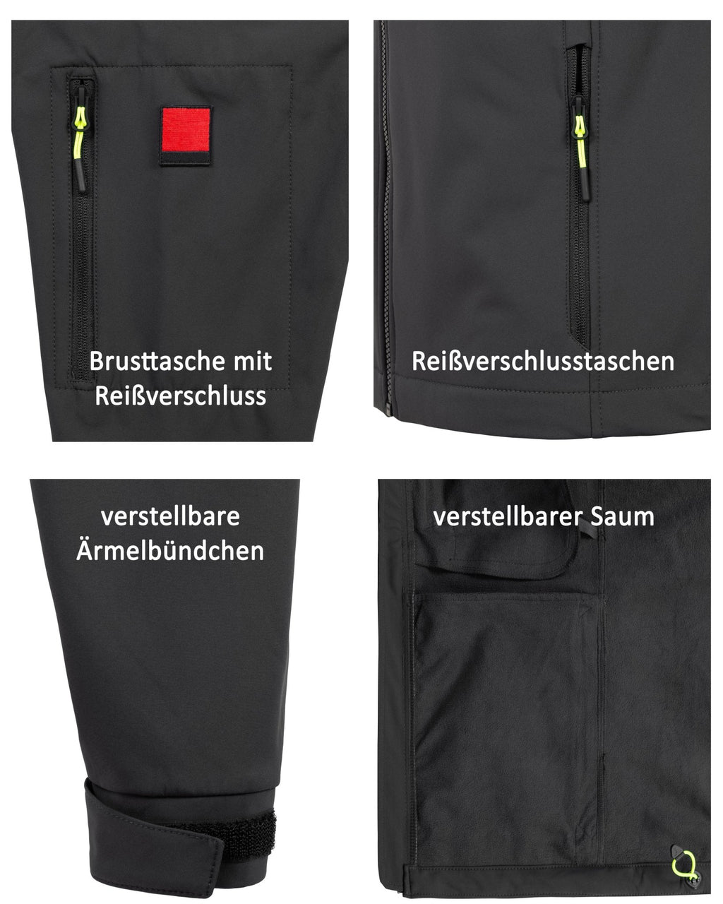 Herren leichte Softshelljacke mit Stehkragen & abnehmbarer Kapuze Creek LIT
