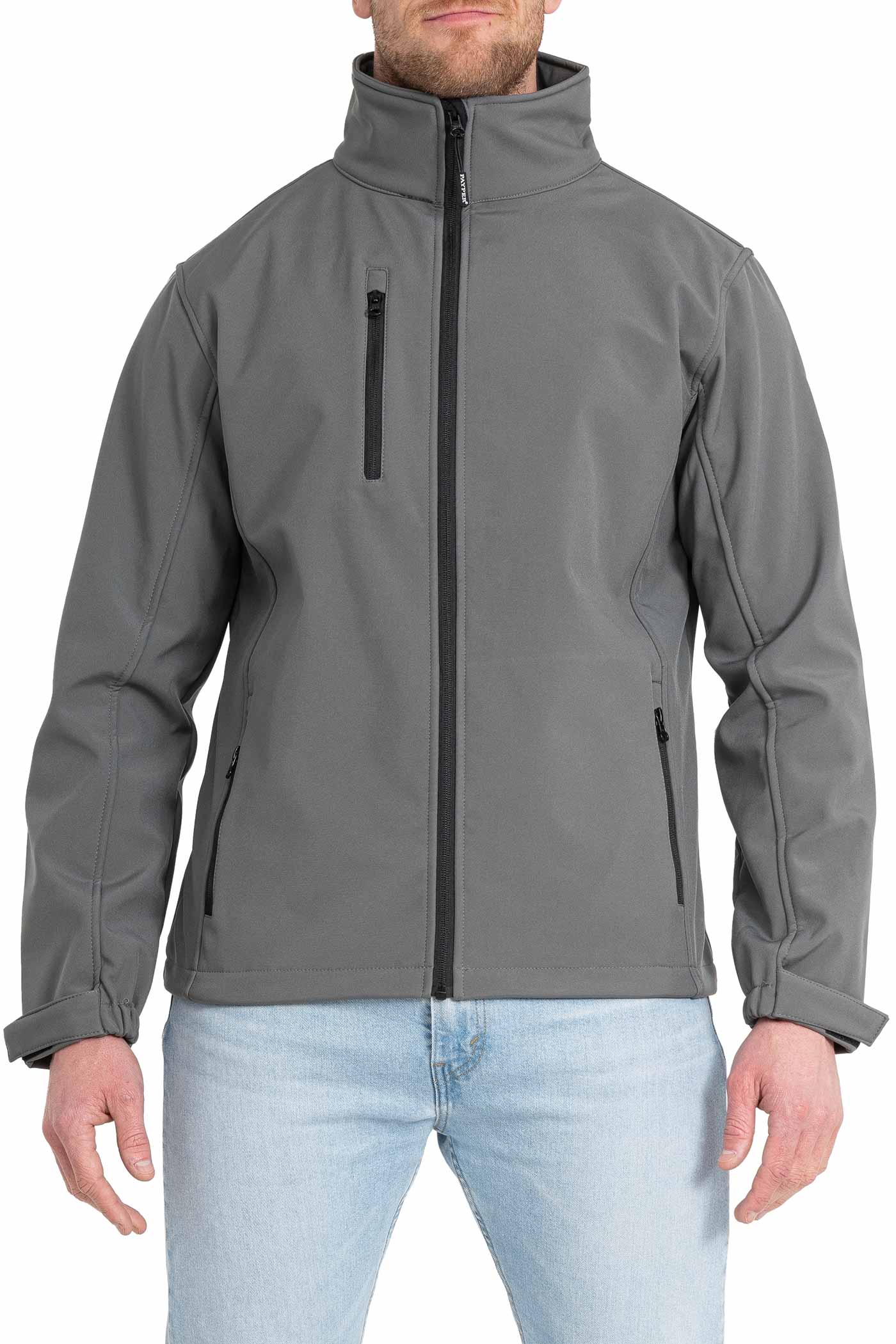 Herren Softshelljacke für die Arbeit mit Brusttasche in Anthrazit