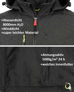 Herren leichte Softshelljacke mit Stehkragen & abnehmbarer Kapuze Creek LIT