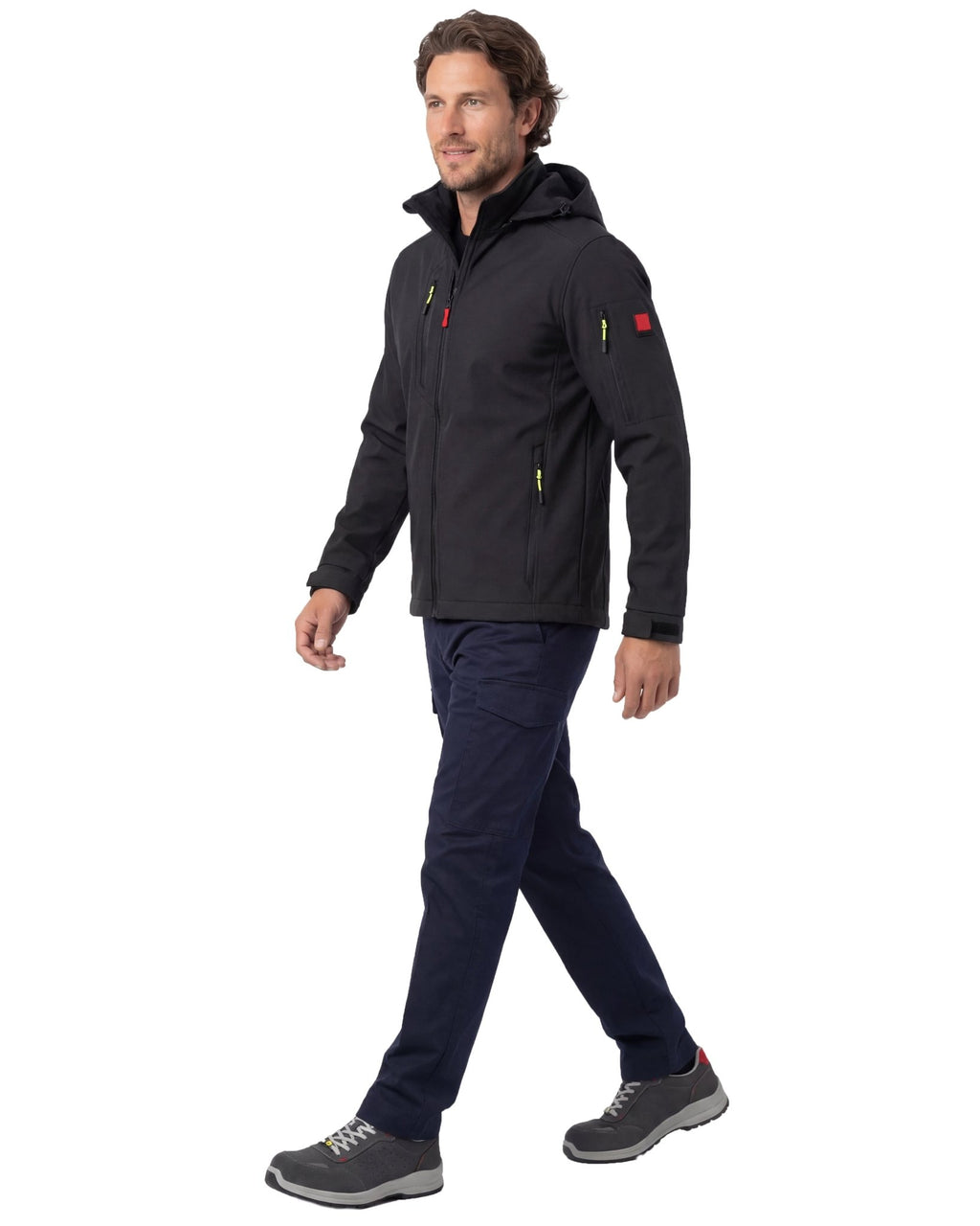 Herren leichte Softshelljacke mit Stehkragen & abnehmbarer Kapuze Creek LIT