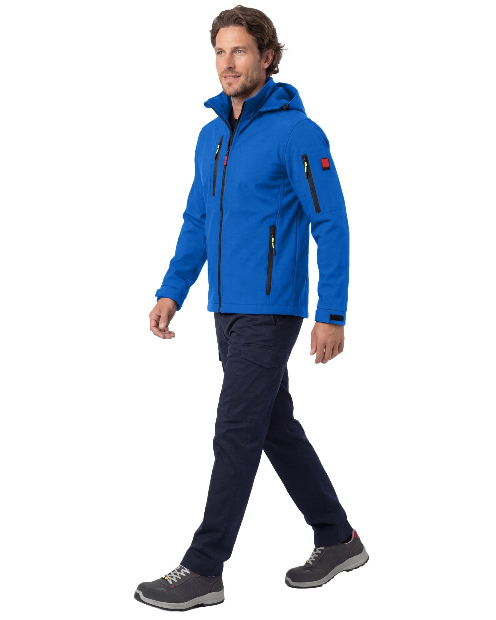 Herren leichte Softshelljacke mit Stehkragen & abnehmbarer Kapuze Creek LIT