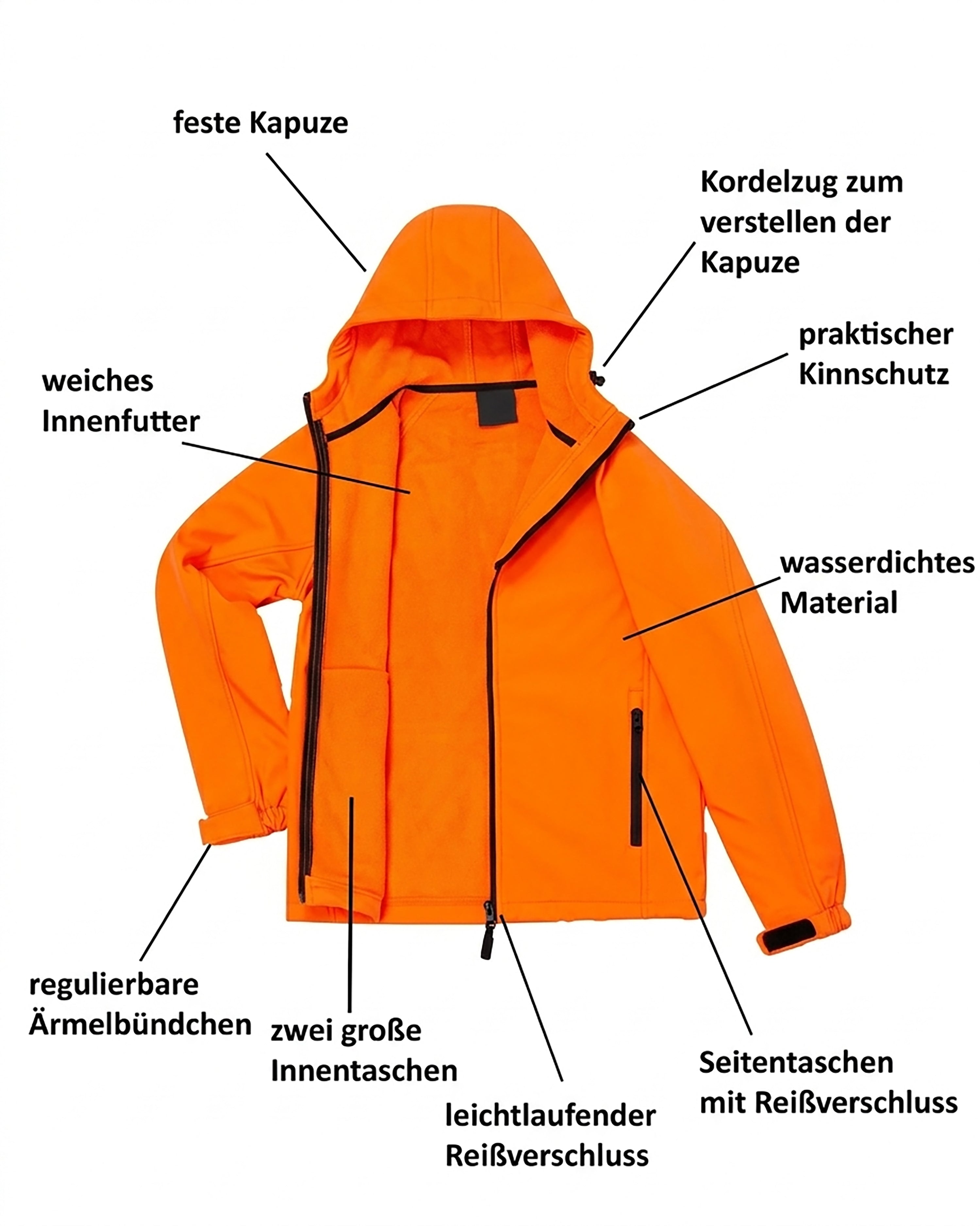 Herren Softshelljacke mit Kapuze Arbeitsjacke Gale