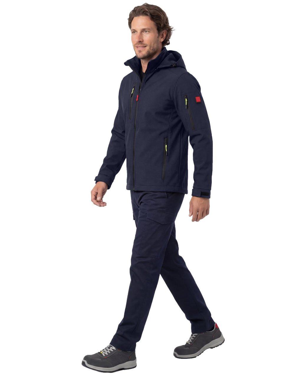 Herren leichte Softshelljacke mit Stehkragen & abnehmbarer Kapuze Creek LIT