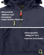 Herren leichte Softshelljacke mit Stehkragen & abnehmbarer Kapuze Creek LIT