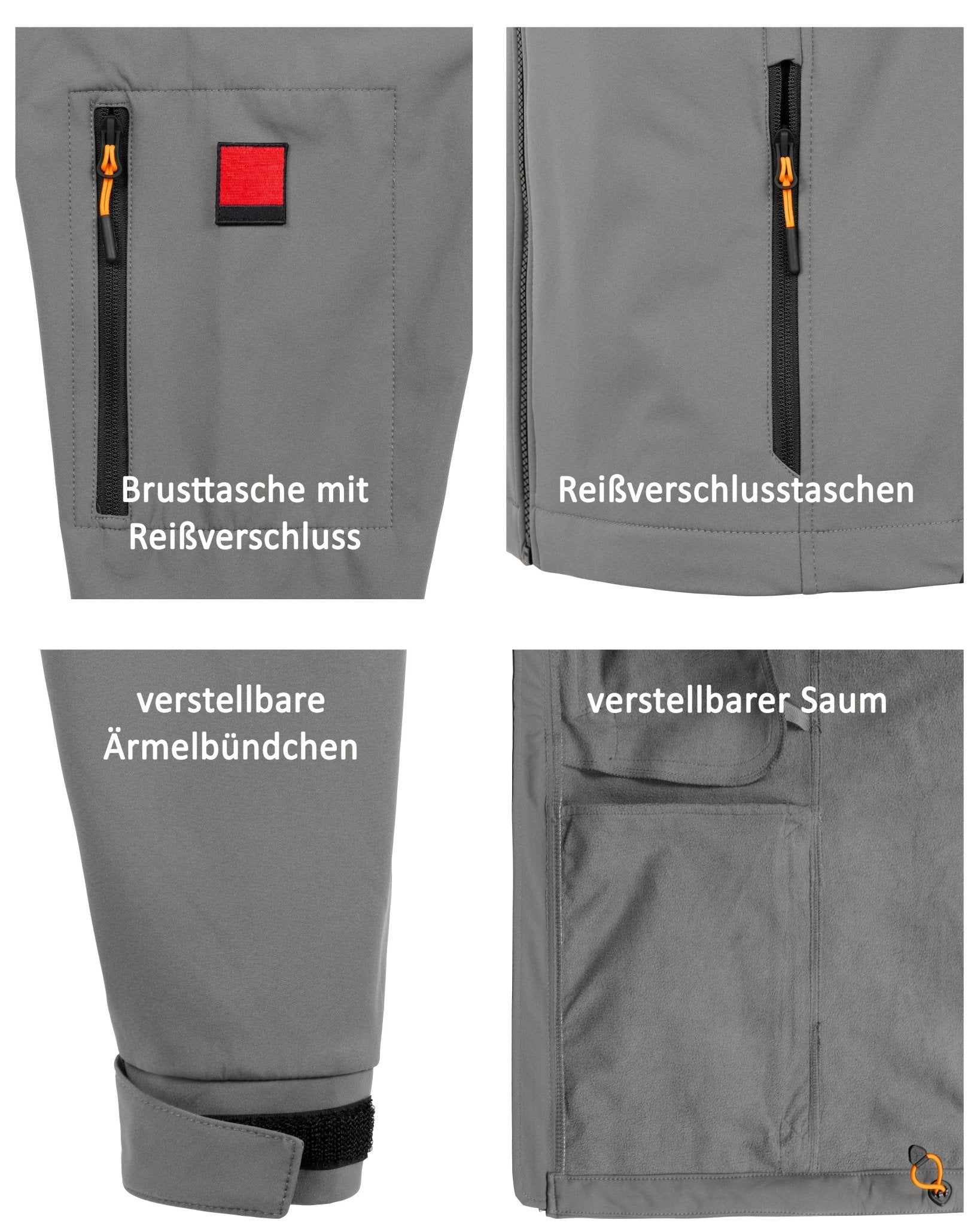 Herren leichte Softshelljacke mit Stehkragen & abnehmbarer Kapuze Creek LIT