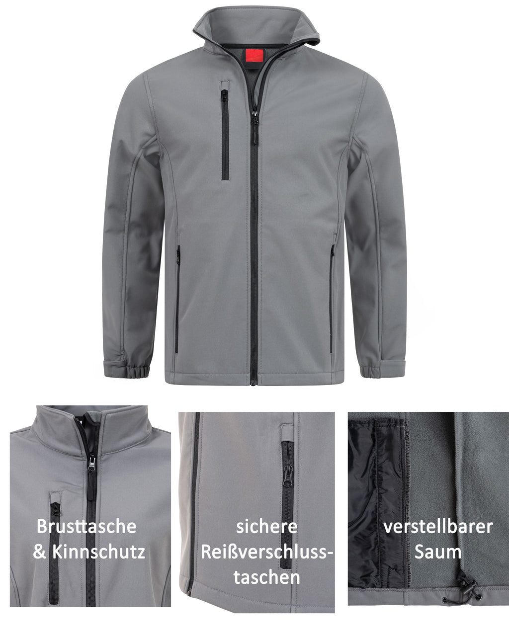 Herren Softshelljacke tailliert mit Stehkragen Arbeitsjacke Dublin