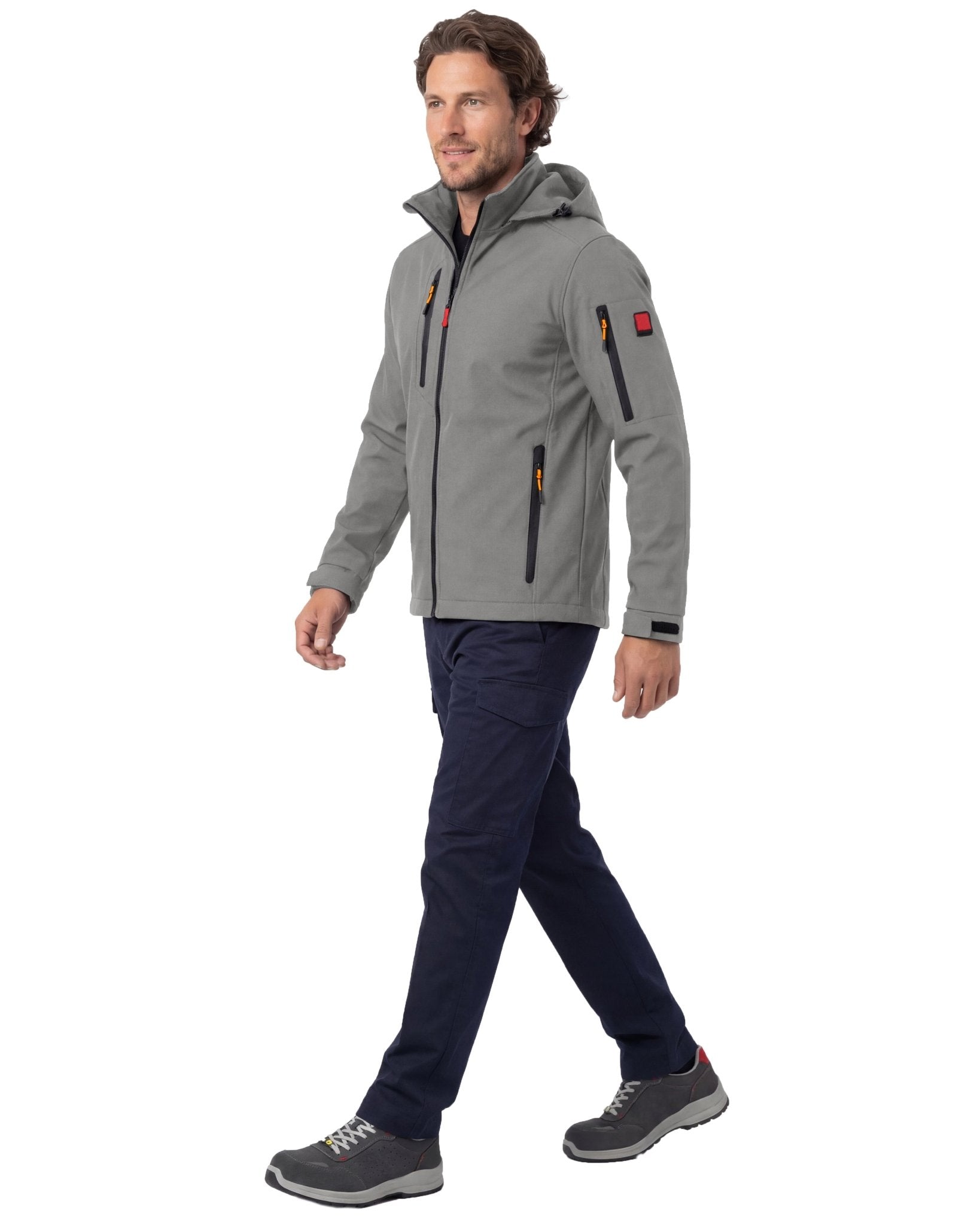 Herren leichte Softshelljacke mit Stehkragen & abnehmbarer Kapuze Creek LIT