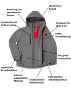 Herren leichte Softshelljacke mit Stehkragen & abnehmbarer Kapuze Creek LIT