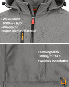 Herren leichte Softshelljacke mit Stehkragen & abnehmbarer Kapuze Creek LIT