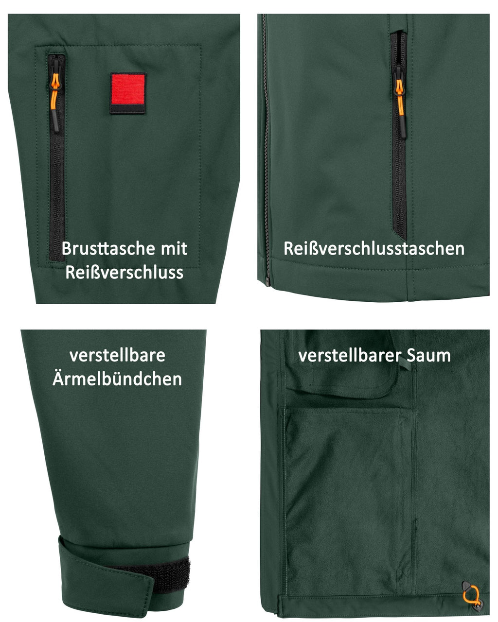 Herren leichte Softshelljacke mit Stehkragen & abnehmbarer Kapuze Creek LIT