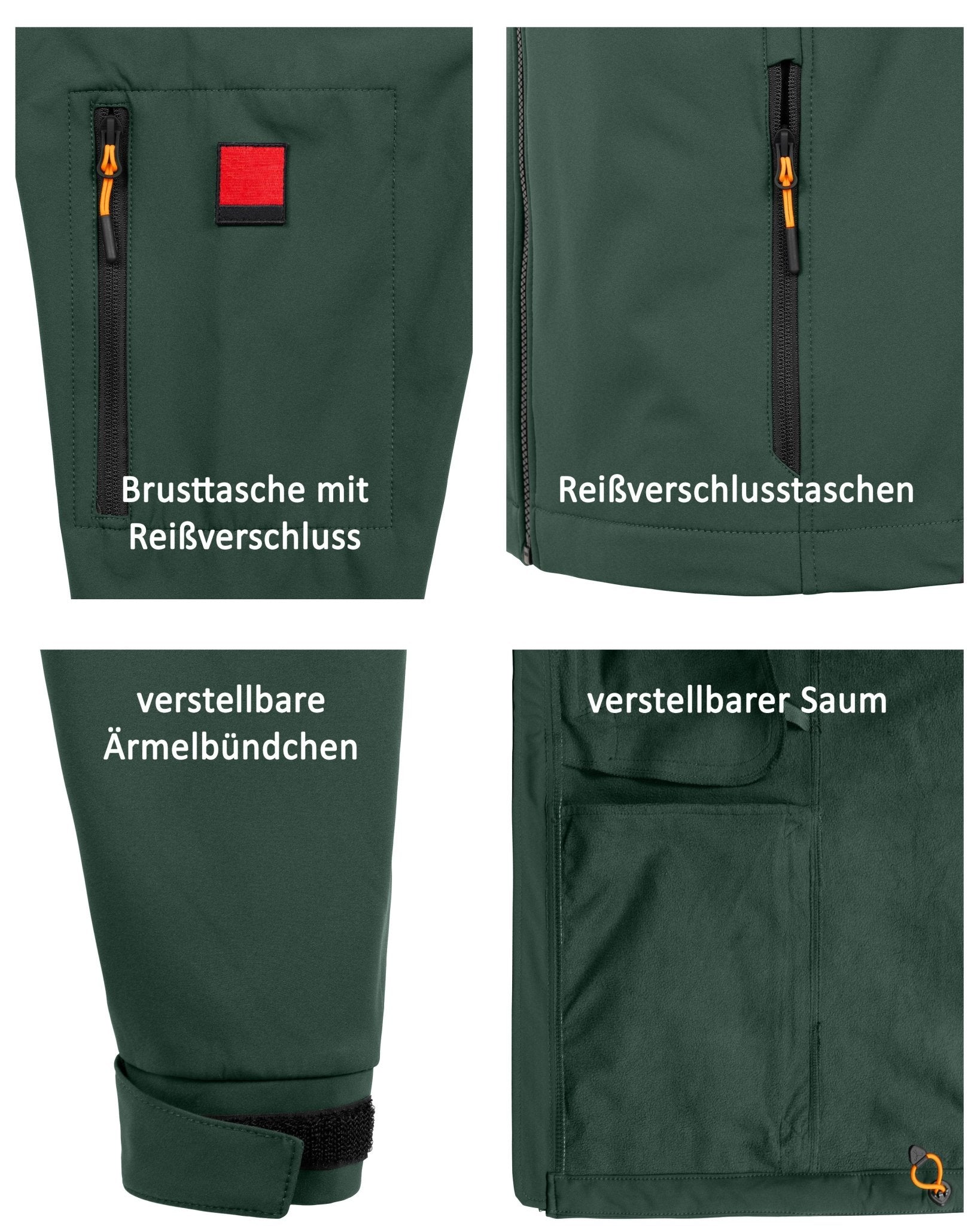 Herren leichte Softshelljacke mit Stehkragen & abnehmbarer Kapuze Creek LIT
