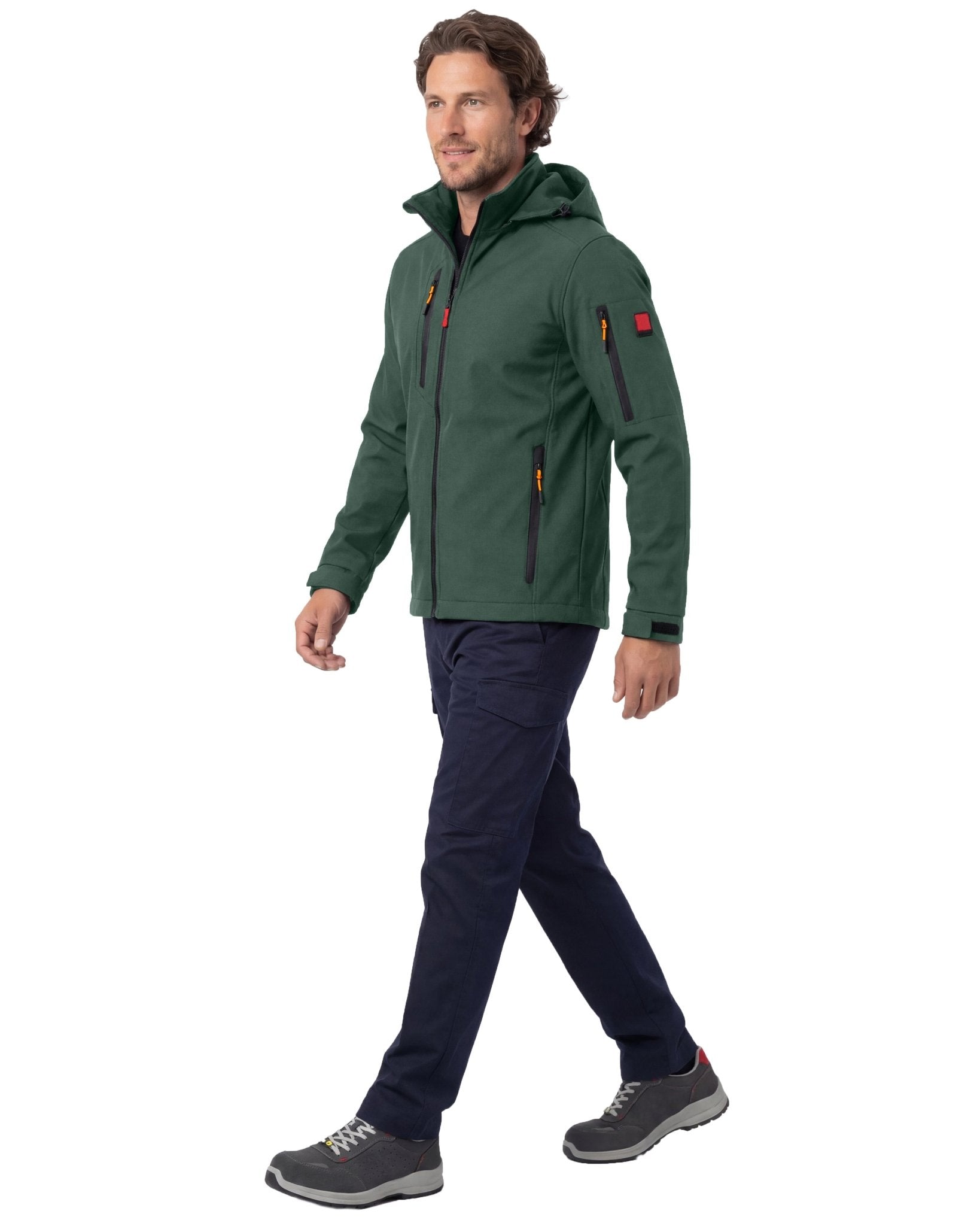 Herren leichte Softshelljacke mit Stehkragen & abnehmbarer Kapuze Creek LIT