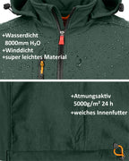 Herren leichte Softshelljacke mit Stehkragen & abnehmbarer Kapuze Creek LIT