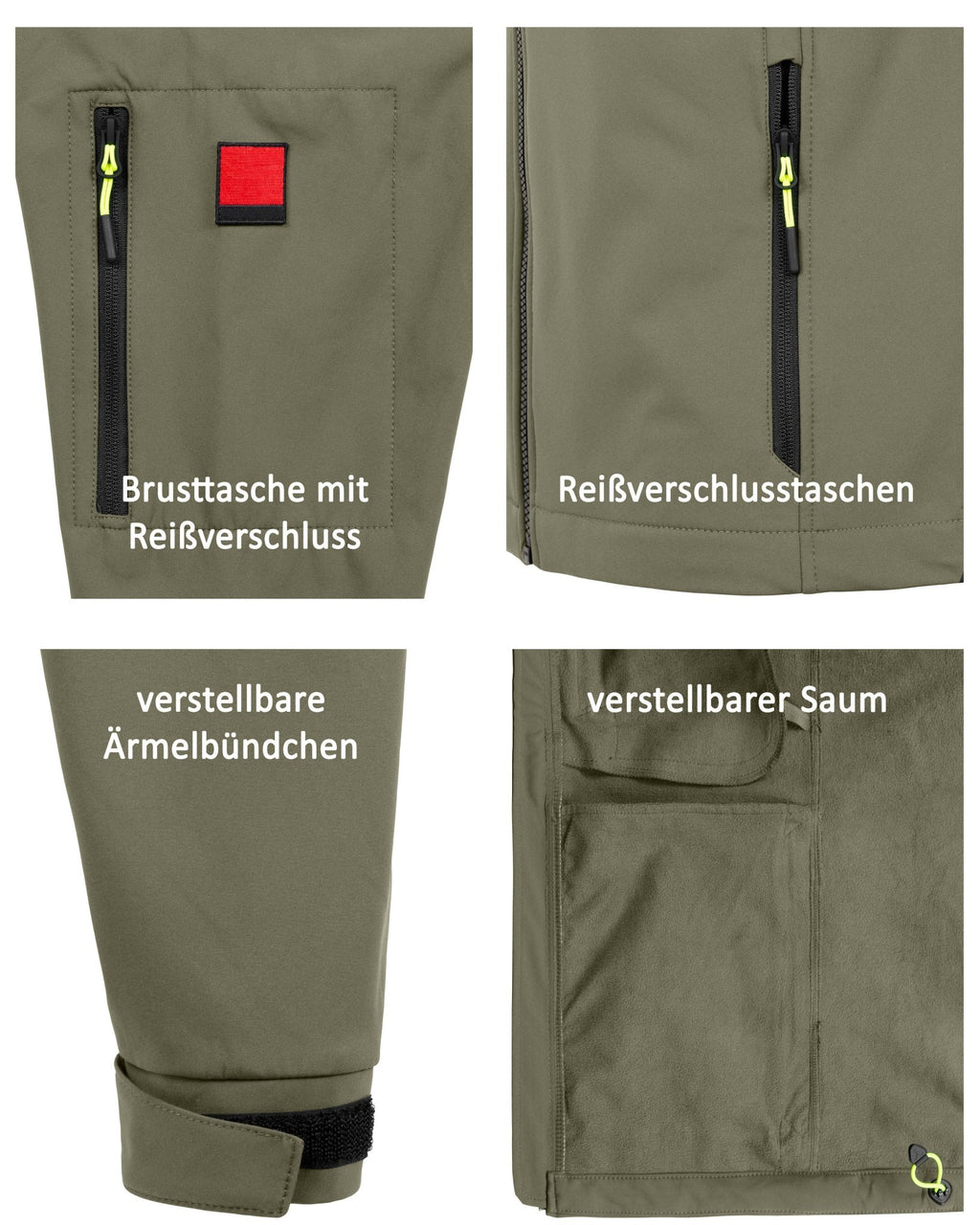 Herren leichte Softshelljacke mit Stehkragen & abnehmbarer Kapuze Creek LIT
